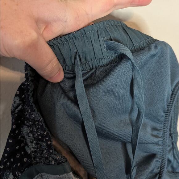 Nike Dri-Fit Blue Teal Floral Lined Drawstring Athletic Shorts Size Small - Picture 7 of 8